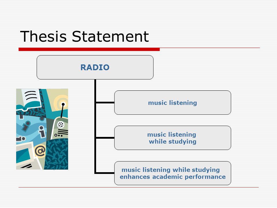 Thesis Statement RADIO music listening while studying music listening while studying enhances academic performance