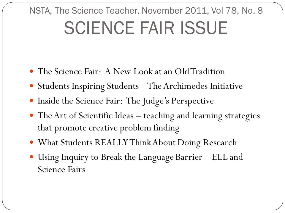NSTA, The Science Teacher, November 2011, Vol 78, No.