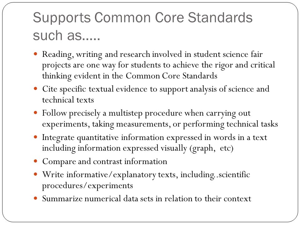 Supports Common Core Standards such as…..