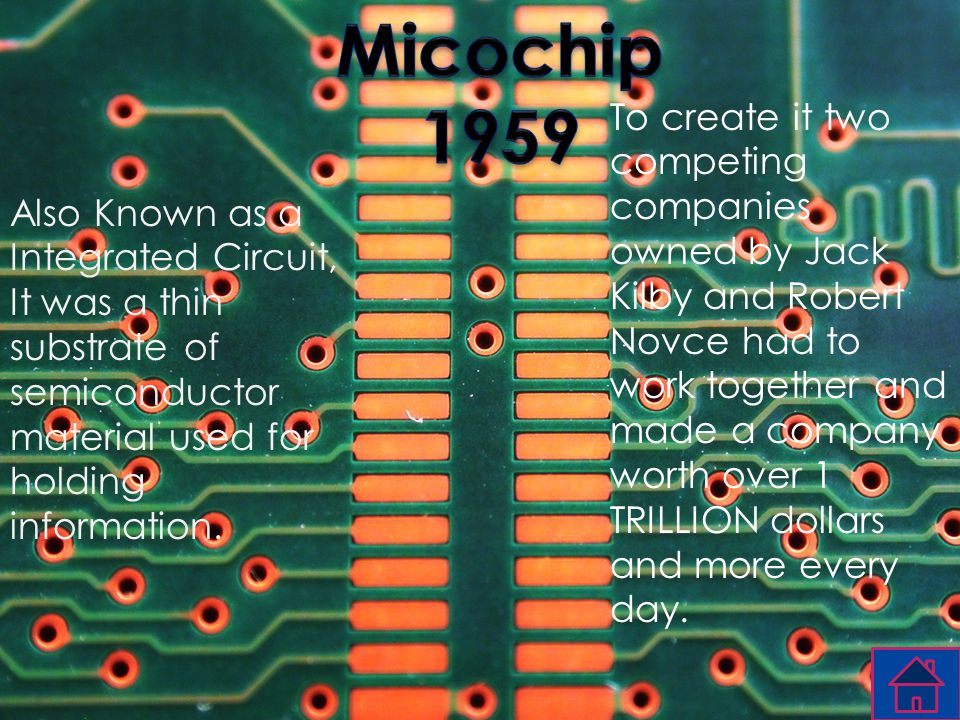 Also Known as a Integrated Circuit, It was a thin substrate of semiconductor material used for holding information.