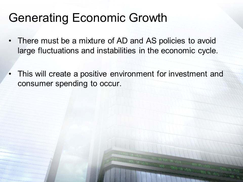 There must be a mixture of AD and AS policies to avoid large fluctuations and instabilities in the economic cycle.