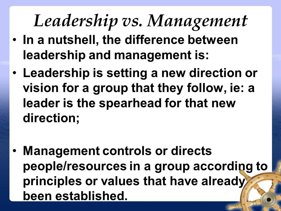 Leadership vs.