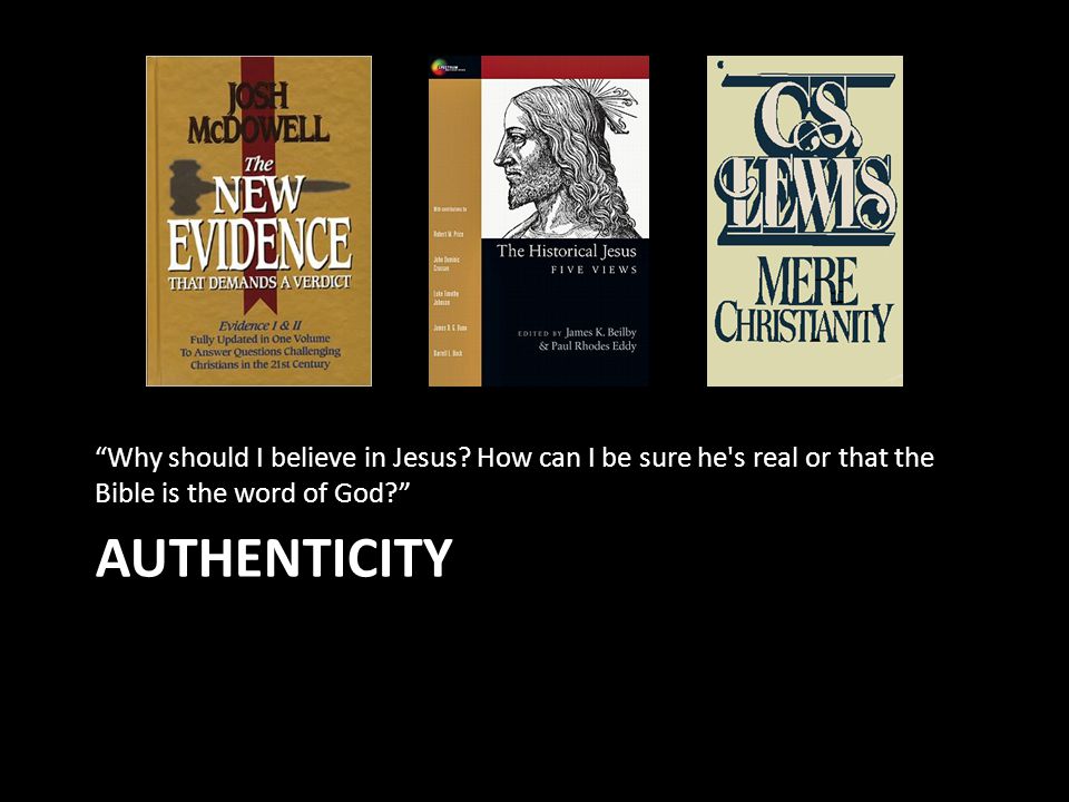 AUTHENTICITY Why should I believe in Jesus.