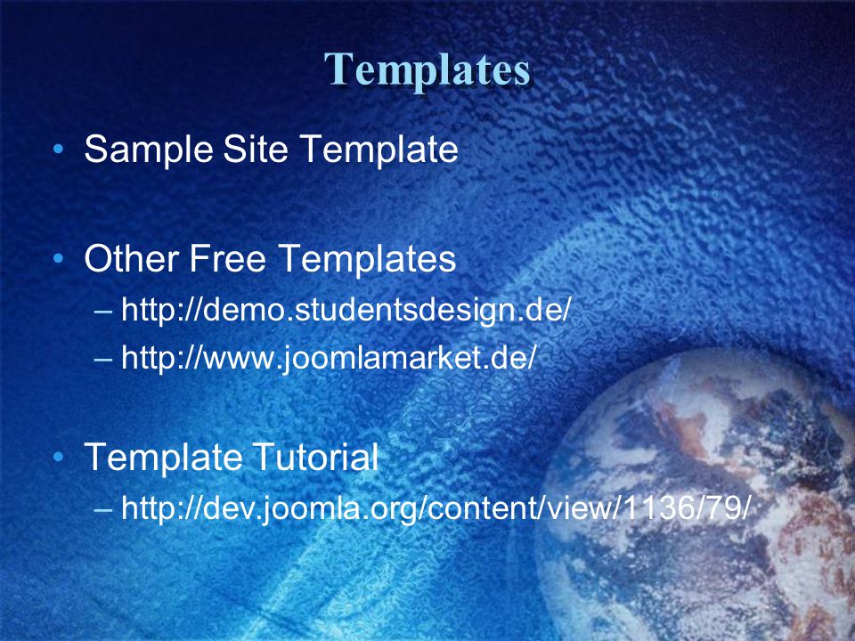 Templates Sample Site Template Other Free Templates –  –  Template Tutorial –