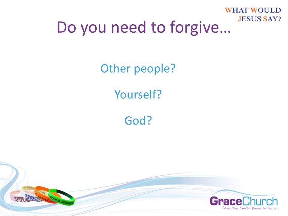 Other people Yourself God Do you need to forgive…