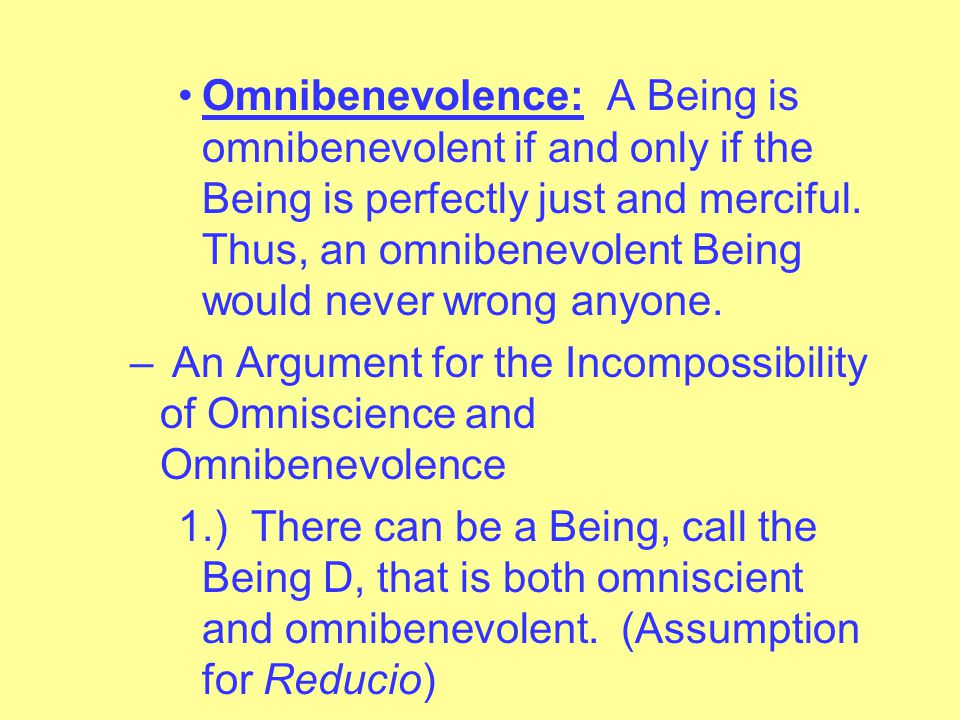 What is omnibenevolent
