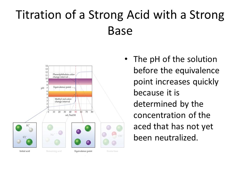 The pH of the solution before the equivalence point increases quickly because it is determined by the concentration of the aced that has not yet been neutralized.