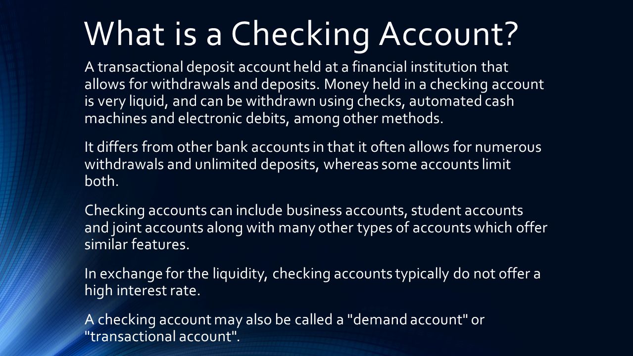 What is a Checking Account.