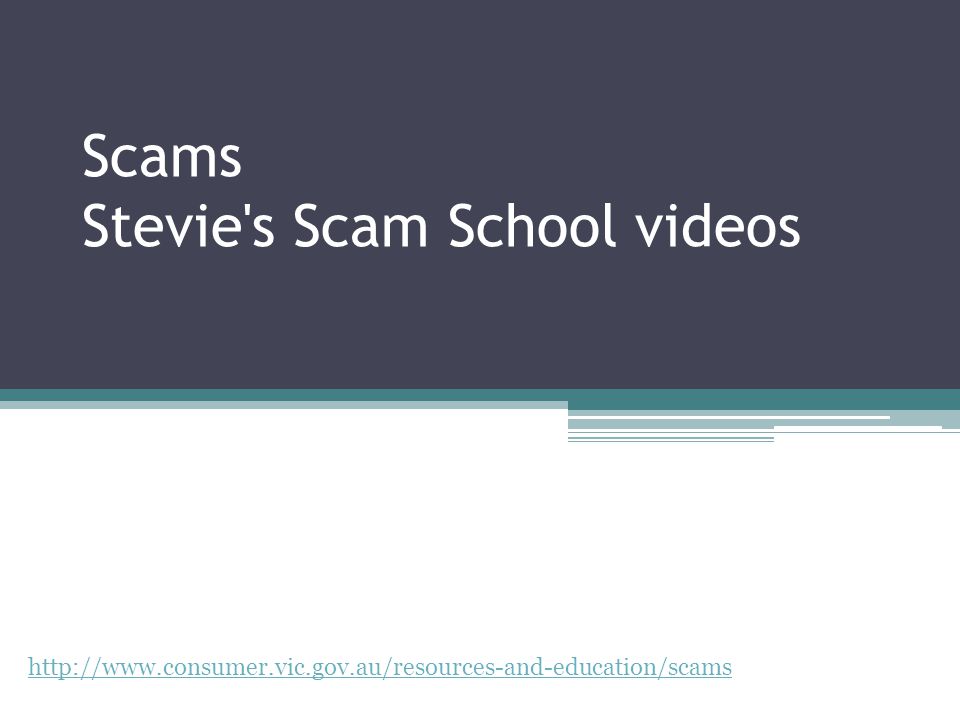 Scams Stevie s Scam School videos