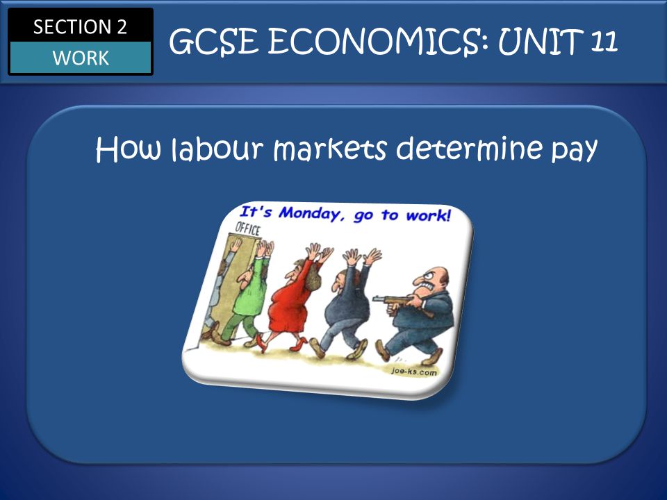 SECTION 2 WORK How labour markets determine pay GCSE ECONOMICS: UNIT 11