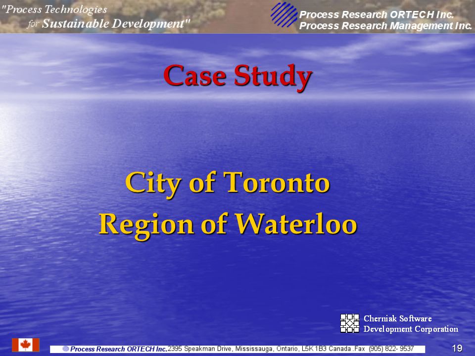 19 Case Study City of Toronto Region of Waterloo