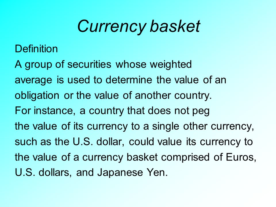 Currency Basket Systems Of !   Exchange Rate Technical Analysis - 