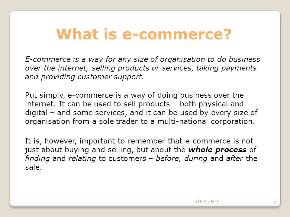 What is e-commerce.