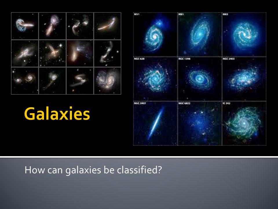 How can galaxies be classified