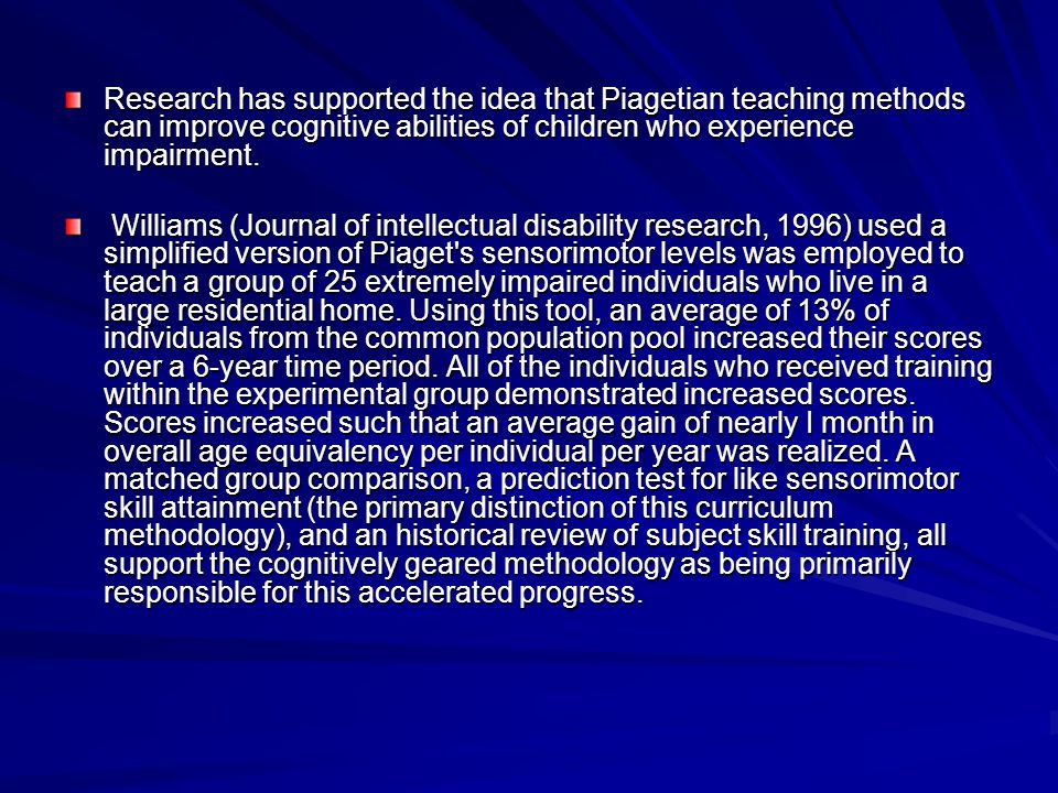 Piaget and intellectual disability cheap