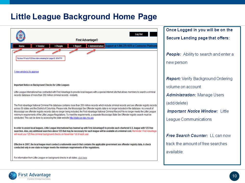 1 Little League Background Checks By First Advantage. - ppt download