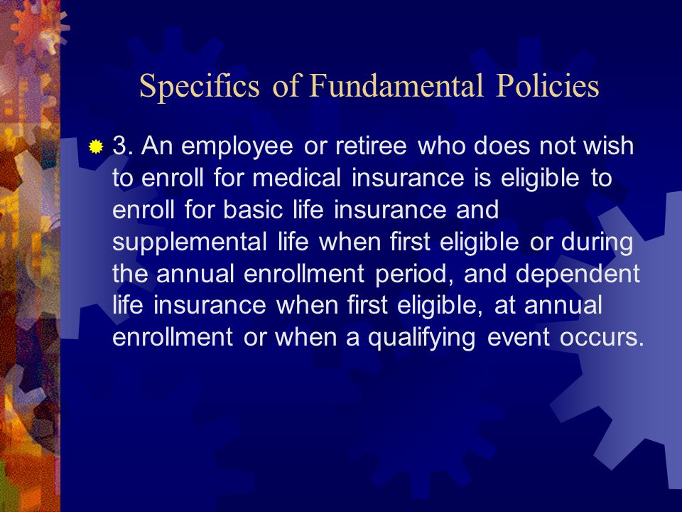 Specifics of Fundamental Policies  3.