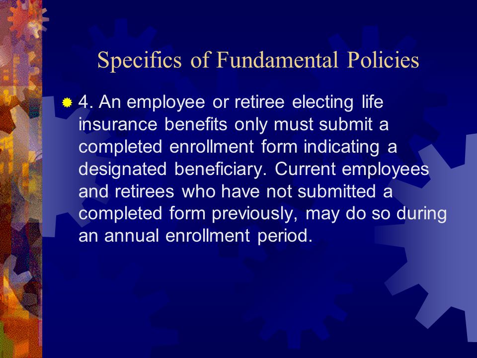 Specifics of Fundamental Policies  4.