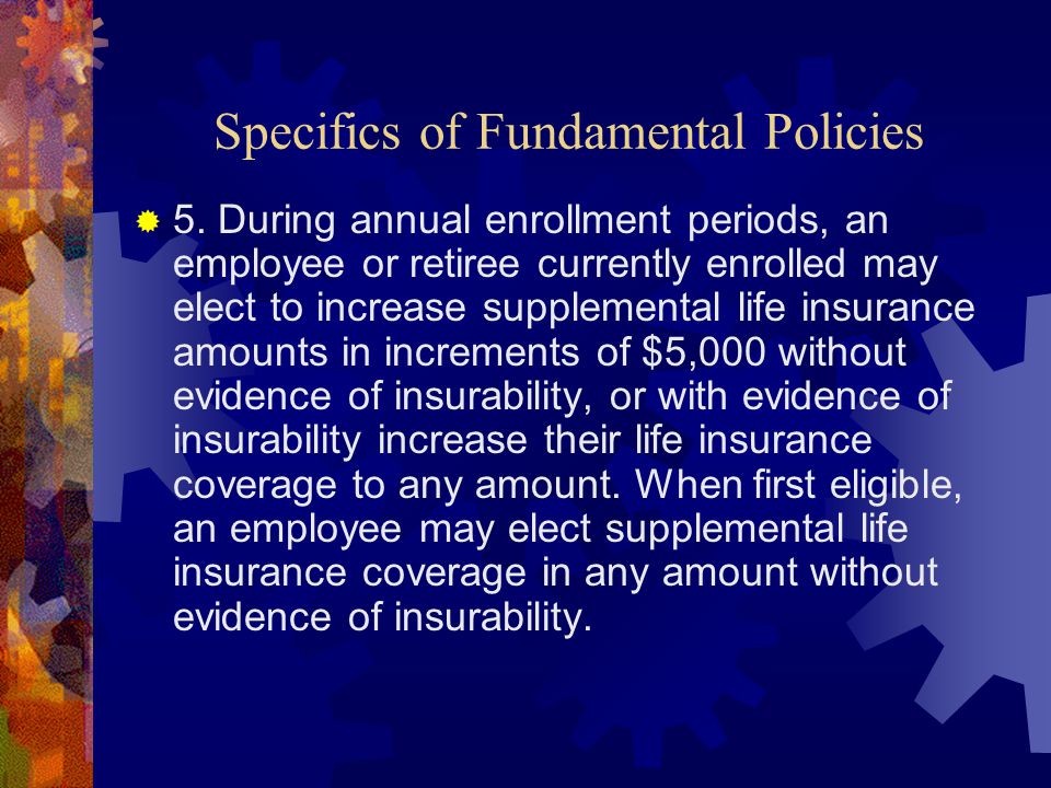 Specifics of Fundamental Policies  5.