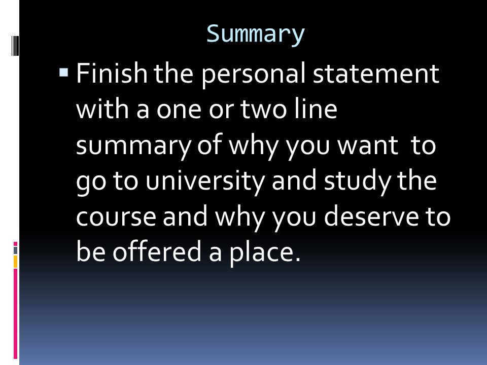 how to finish a personal statement