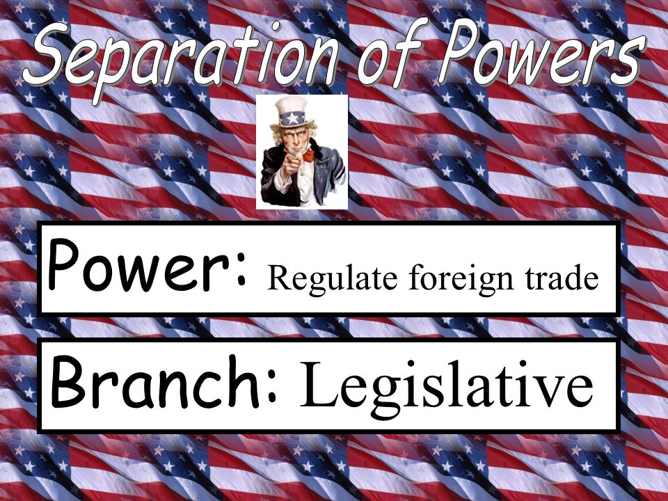 Power: Negotiate Foreign treaties Branch: Executive