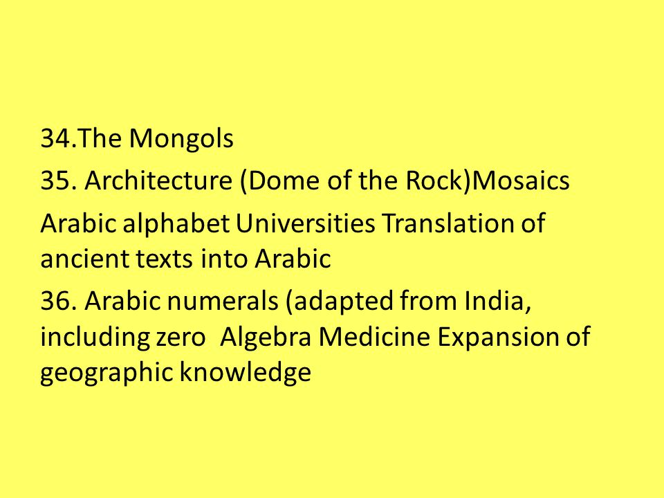 34.The Mongols 35.
