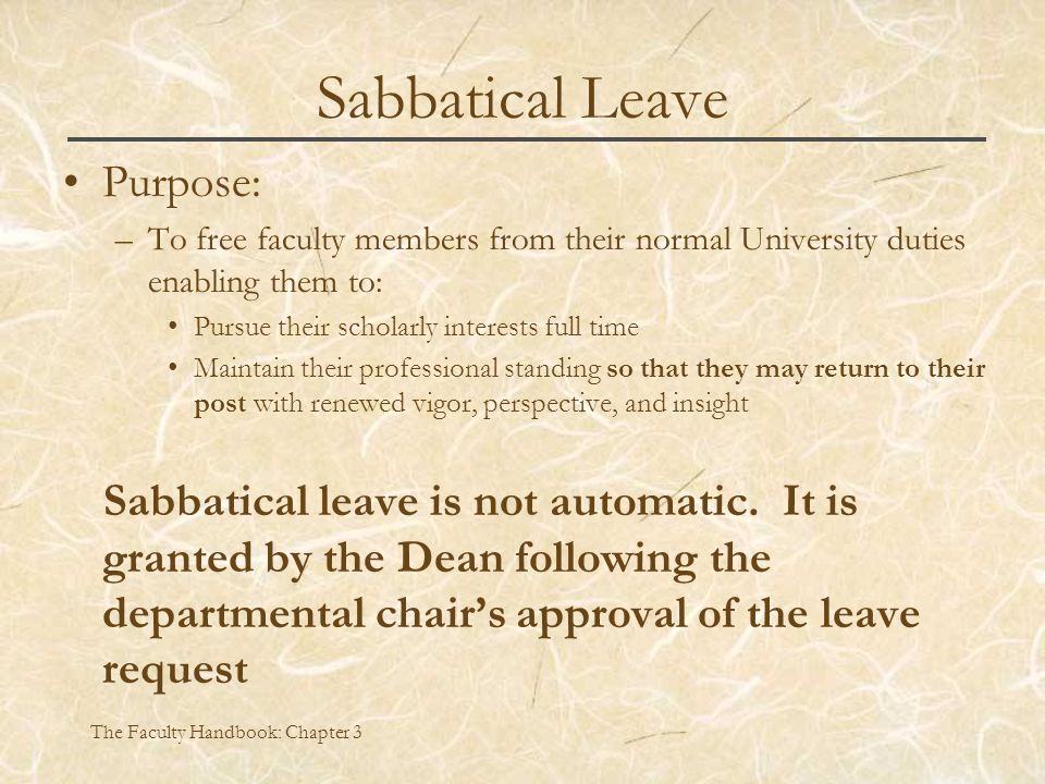 Sabbatical And Other Leave Policies Office Of Academic Affairs Faculty Compensation Ppt Download