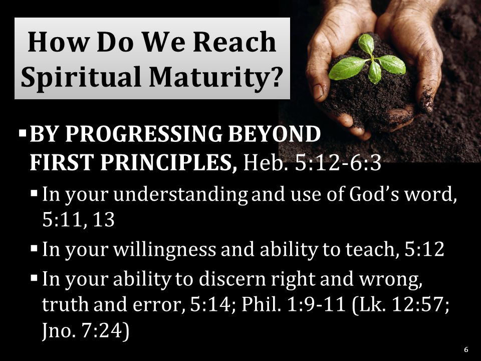  BY PROGRESSING BEYOND FIRST PRINCIPLES, Heb.