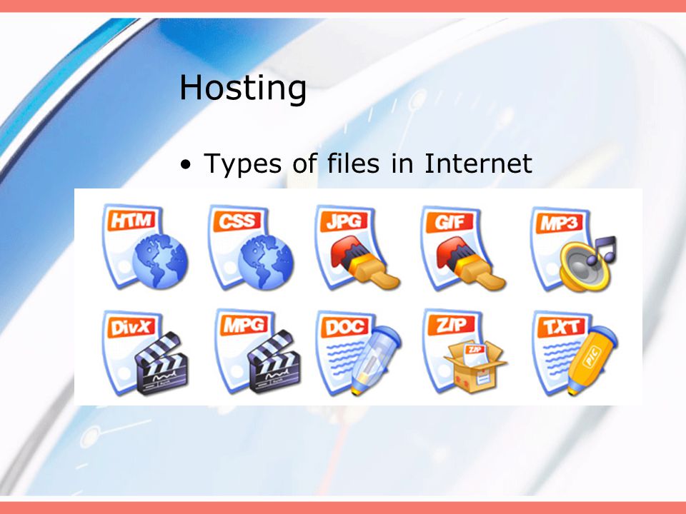 Hosting Types of files in Internet