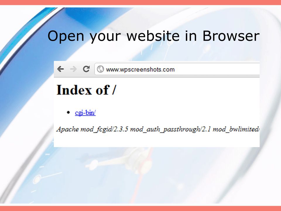 Open your website in Browser