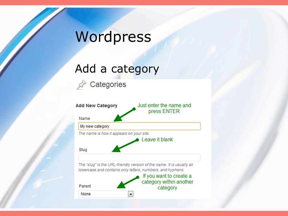 Wordpress Add a category