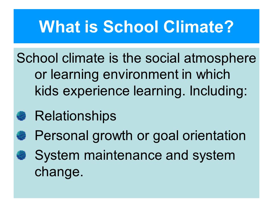 What is School Climate.