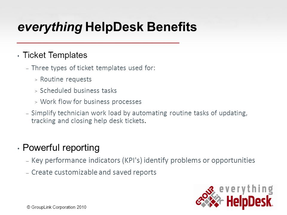 Grouplink S Everything Helpdesk The Novell Integrated Service Desk