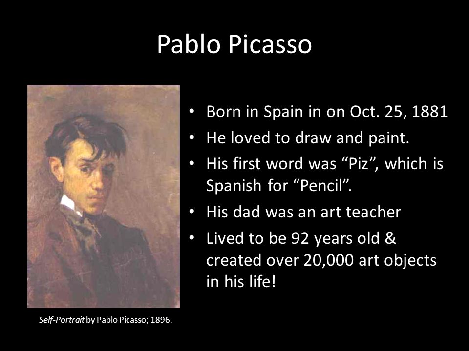 Self-Portrait by Pablo Picasso; Pablo Picasso Born in Spain in on Oct.