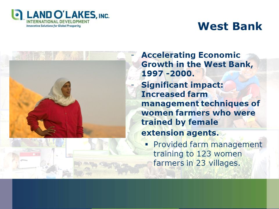 West Bank -Accelerating Economic Growth in the West Bank,