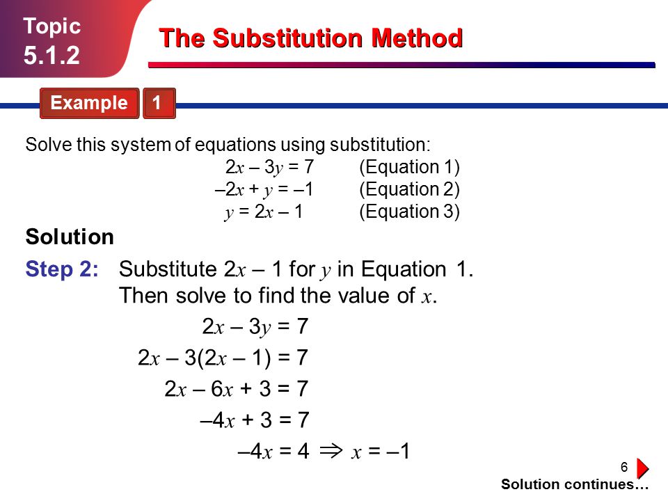1 Topic The Substitution Method 2 Topic The Substitution Method California Standard 9 0 Students Solve A System Of Two Linear Equations Ppt Download