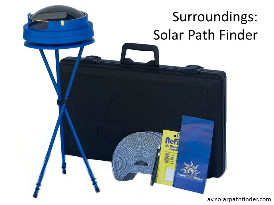 Surroundings: Solar Path Finder av.solarpathfinder.com
