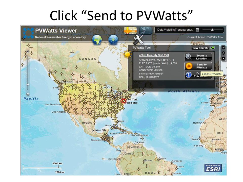 Click Send to PVWatts