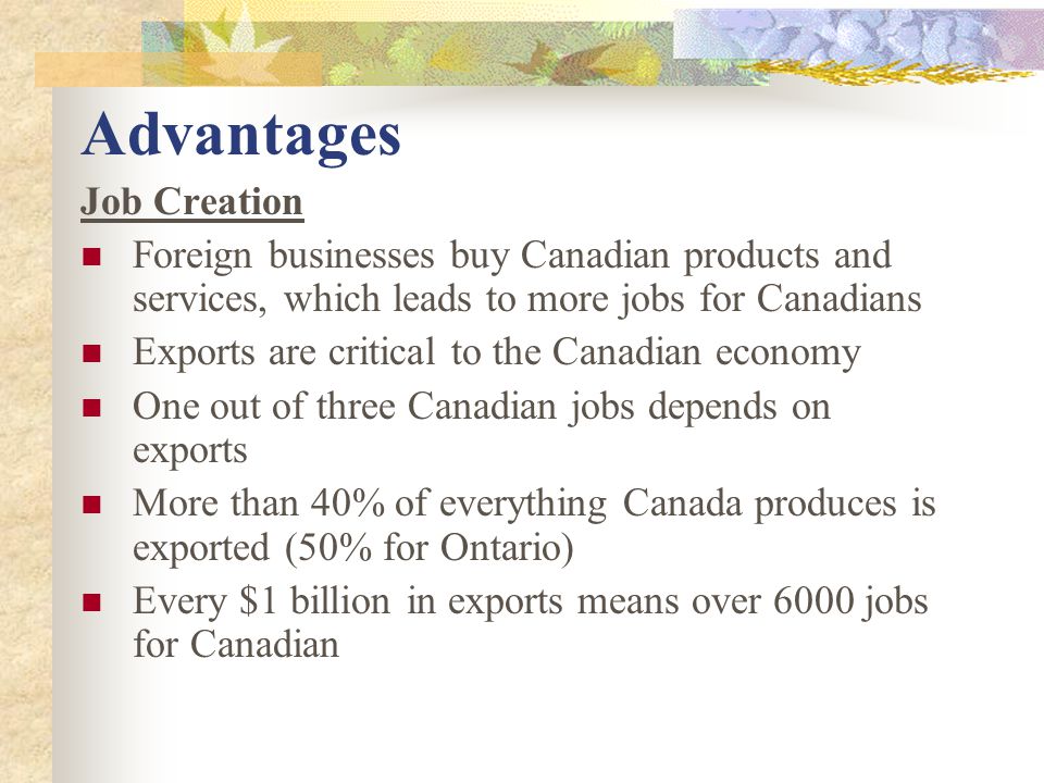 disadvantages of foreign trade