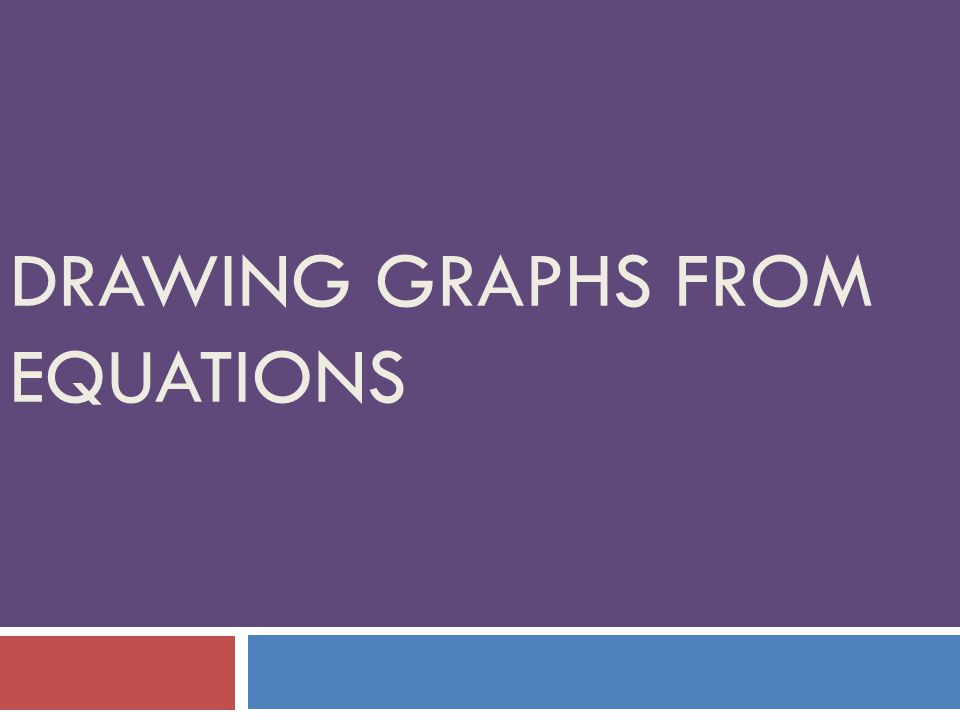 DRAWING GRAPHS FROM EQUATIONS