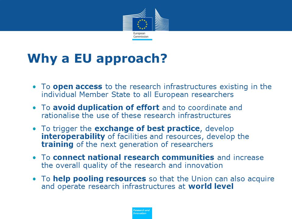 Policy Research and Innovation Research and Innovation Why a EU approach.