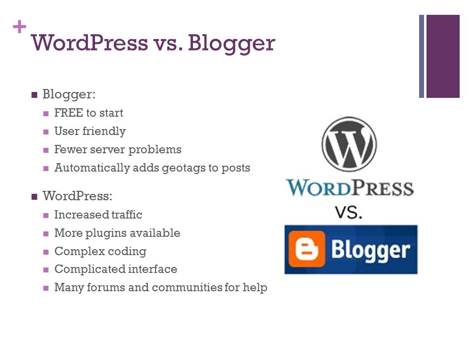 + WordPress vs.