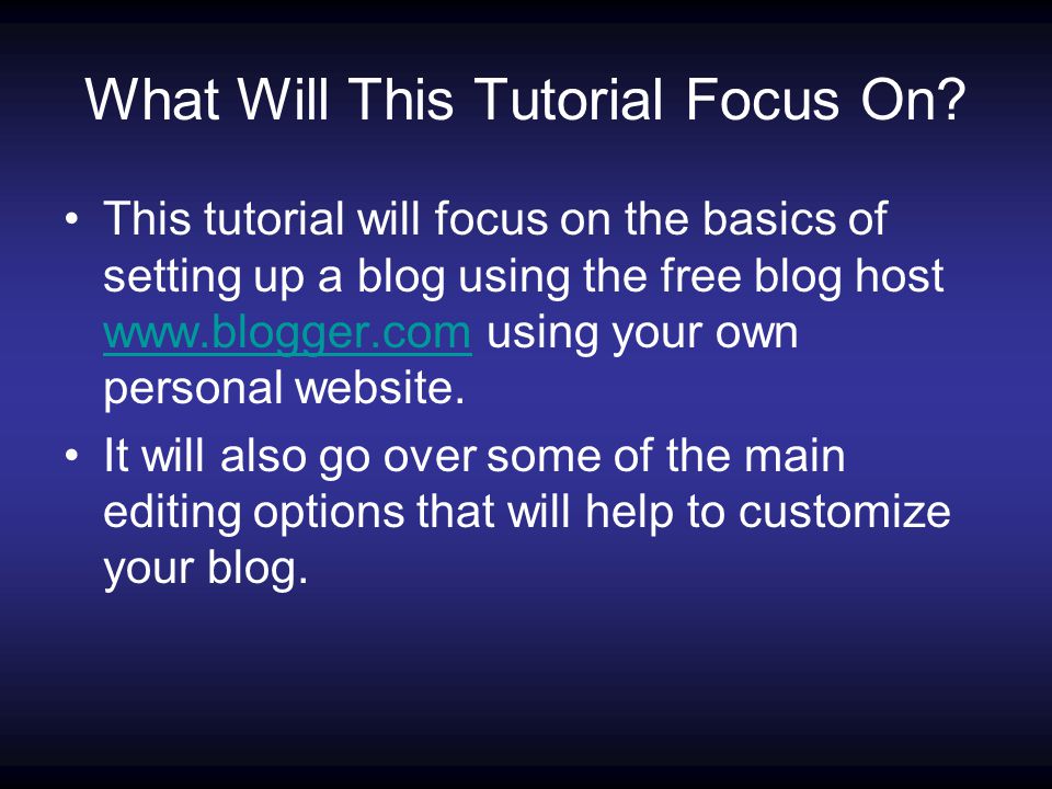 What Will This Tutorial Focus On.