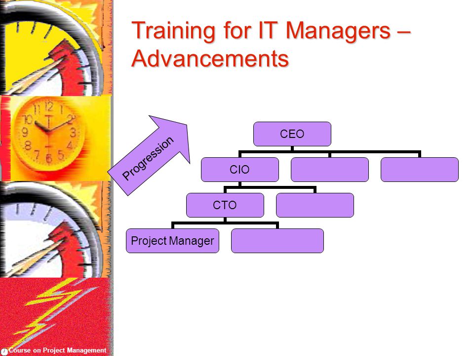 Course on Project Management Training for IT Managers – Advancements CEO CIO CTO Project Manager Progression