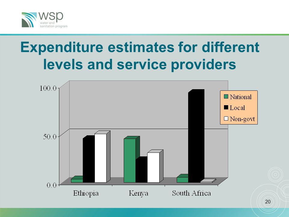 20 Expenditure estimates for different levels and service providers