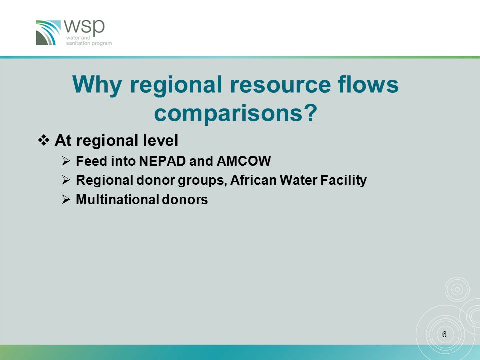 6 Why regional resource flows comparisons.