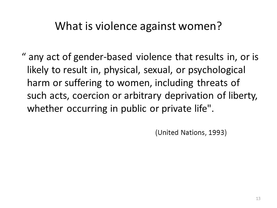 What is violence against women.