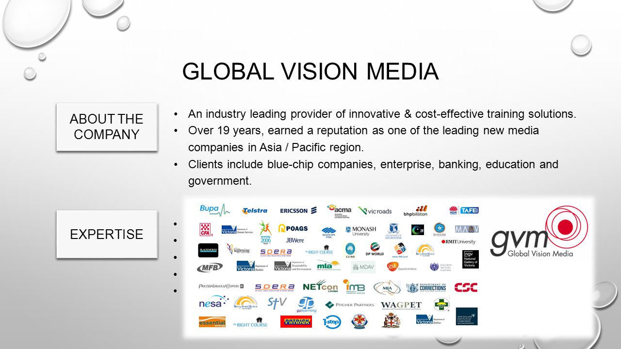 GLOBAL VISION MEDIA An industry leading provider of innovative & cost-effective training solutions.