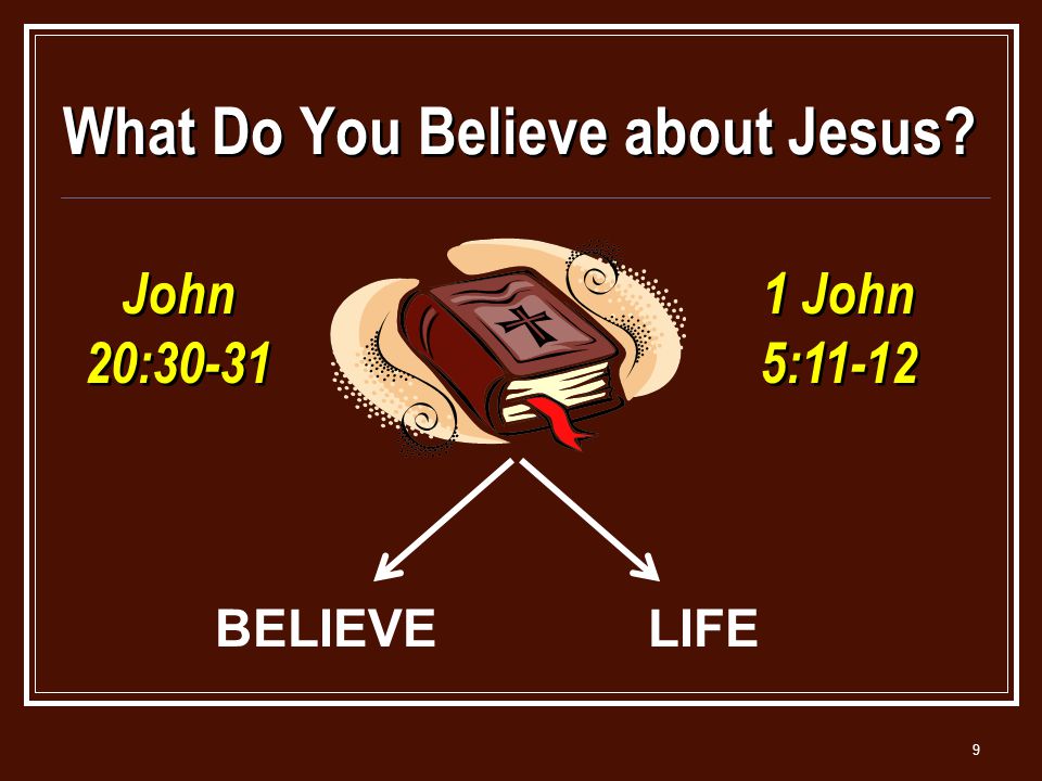 9 What Do You Believe about Jesus BELIEVELIFE John 20: John 5:11-12