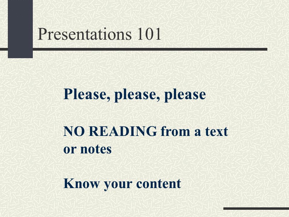 Presentations 101 Improving Your Presentation Skills Tips and Techniques some brand new Videoconferencing tips Paul Galvani... 